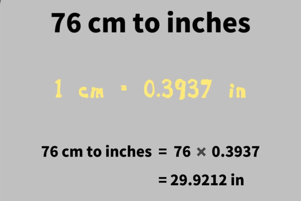 76 cm to inch