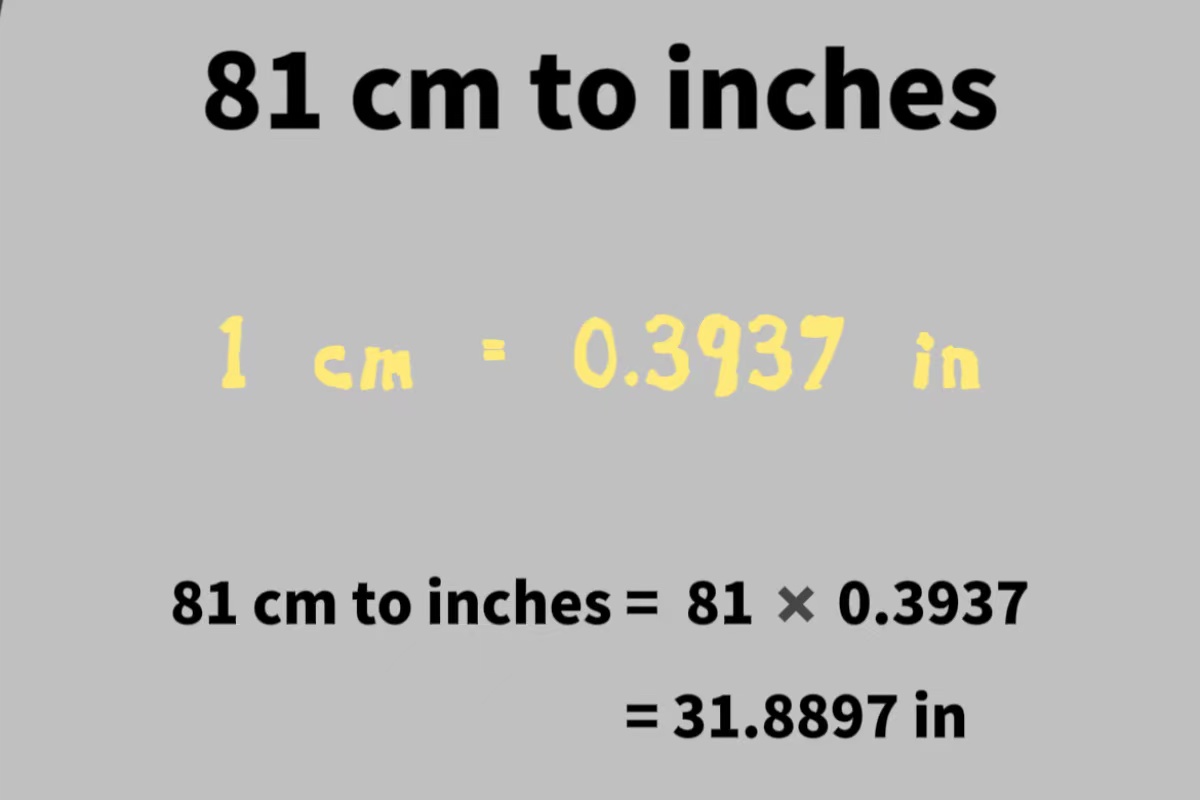 convert 81 cm to inches | 81 centimeters to inch conversion 
